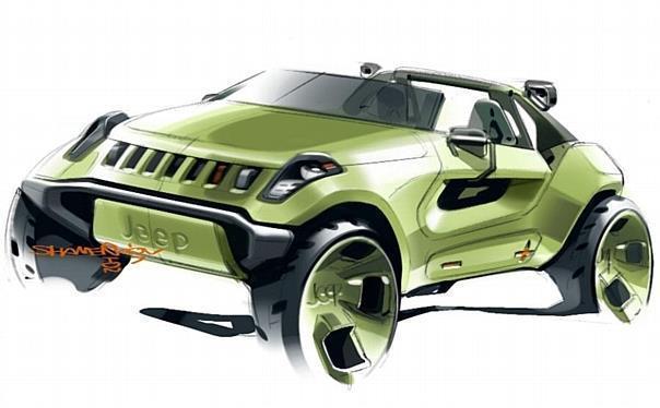 The 2008 Jeep Renegade Concept is a sporty B-segment-sized two-seater ideally suited for the all-weather delights of off-roading and dune surfing.